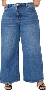 ELOQUII The Yvette Rigid Wide Leg Jean