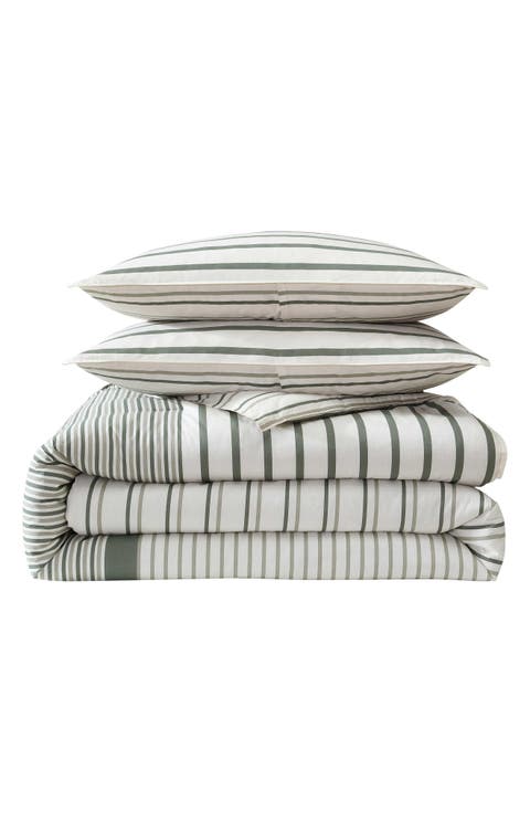 Cooper Stripe Cotton Duvet Cover Set
