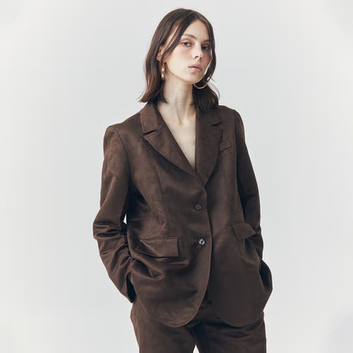 Ats Jett Suede Blazer In Brown
