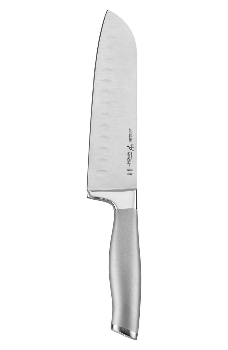 HENCKELS CUTLERY Modernist 7-Inch Hallow Edge Santoku Knife, Main, color, Silver