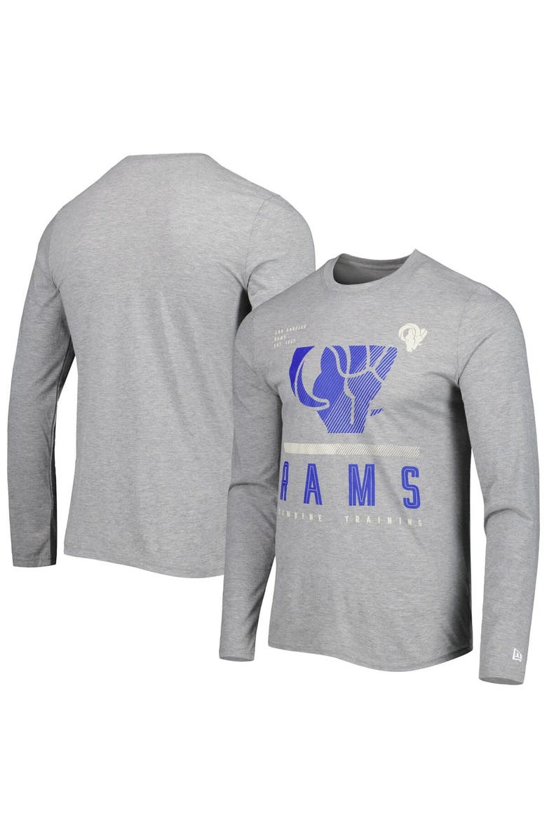 New Era Men's New Era Heathered Gray Los Angeles Rams Combine Authentic Red Zone Long Sleeve T-Shirt, Main, color, Heather Gray