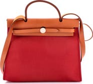 Pre-Owned Hermes Herbag Zip Leather and Toile 31