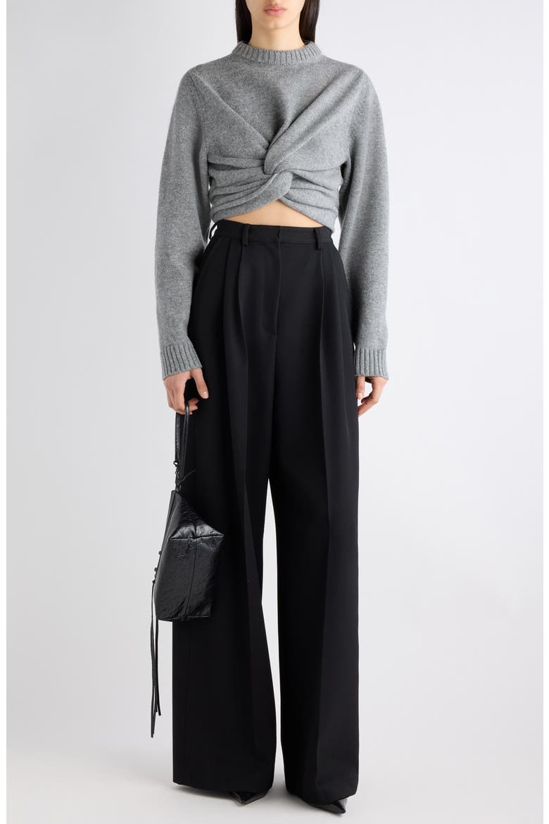 Wide Leg Wool Trousers, Alternate, color, 1000 BLACK