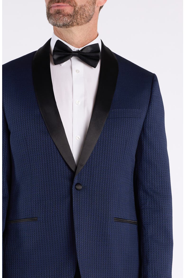 Box Check Jacquard Evening Jacket, Alternate, color, NAVY
