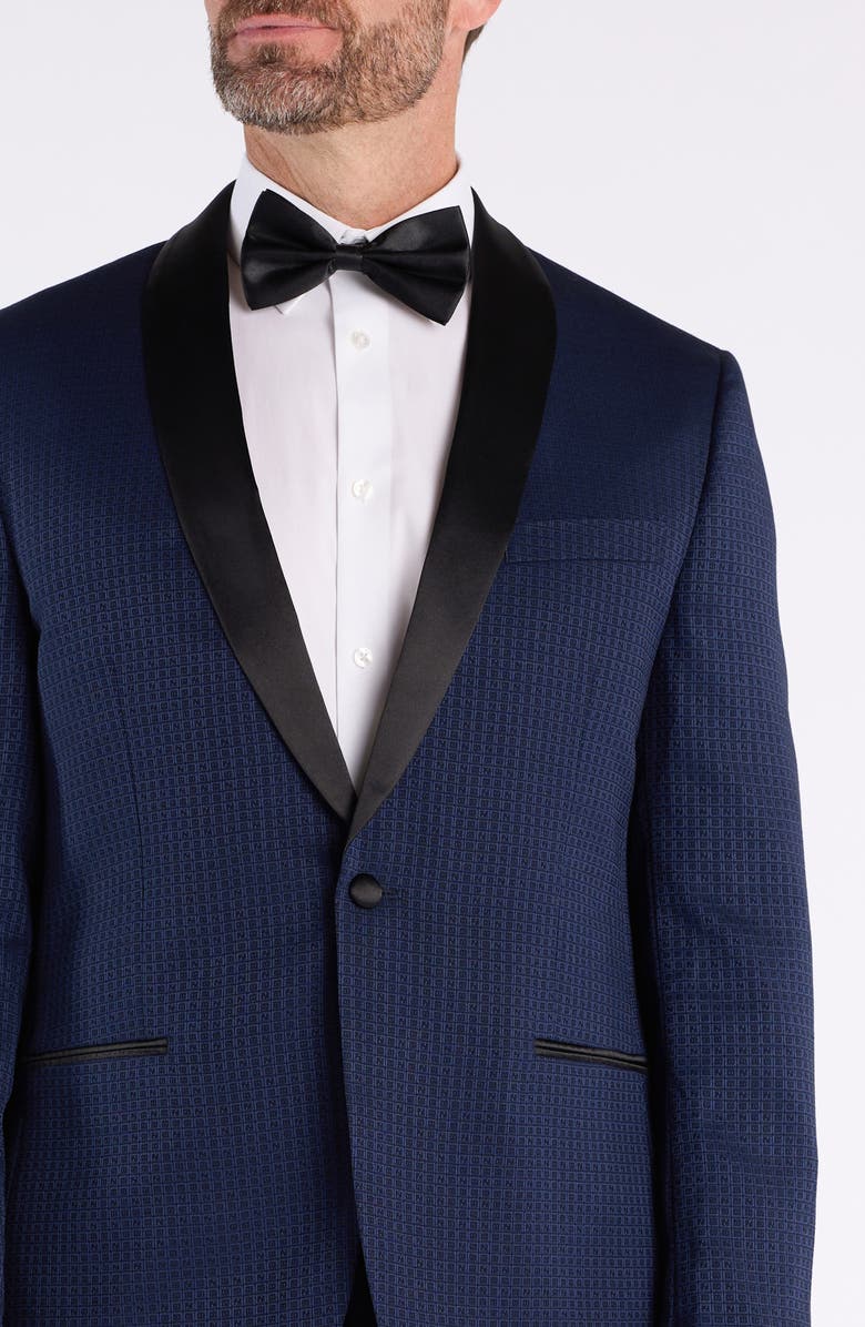 SAVILE ROW CO Box Check Jacquard Evening Jacket, Alternate, color, Navy
