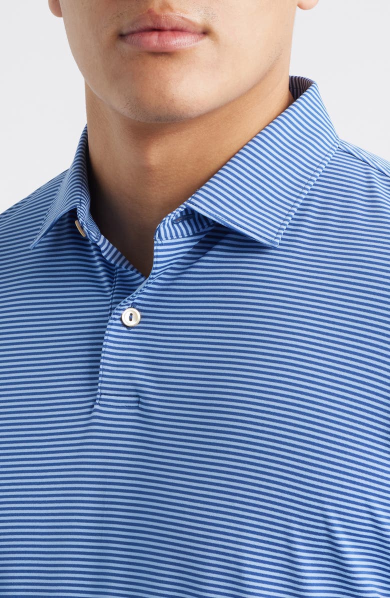 Peter Millar Featherweight Market Stripe Long Sleeve Performance Polo, Alternate, color, Windsor Blue