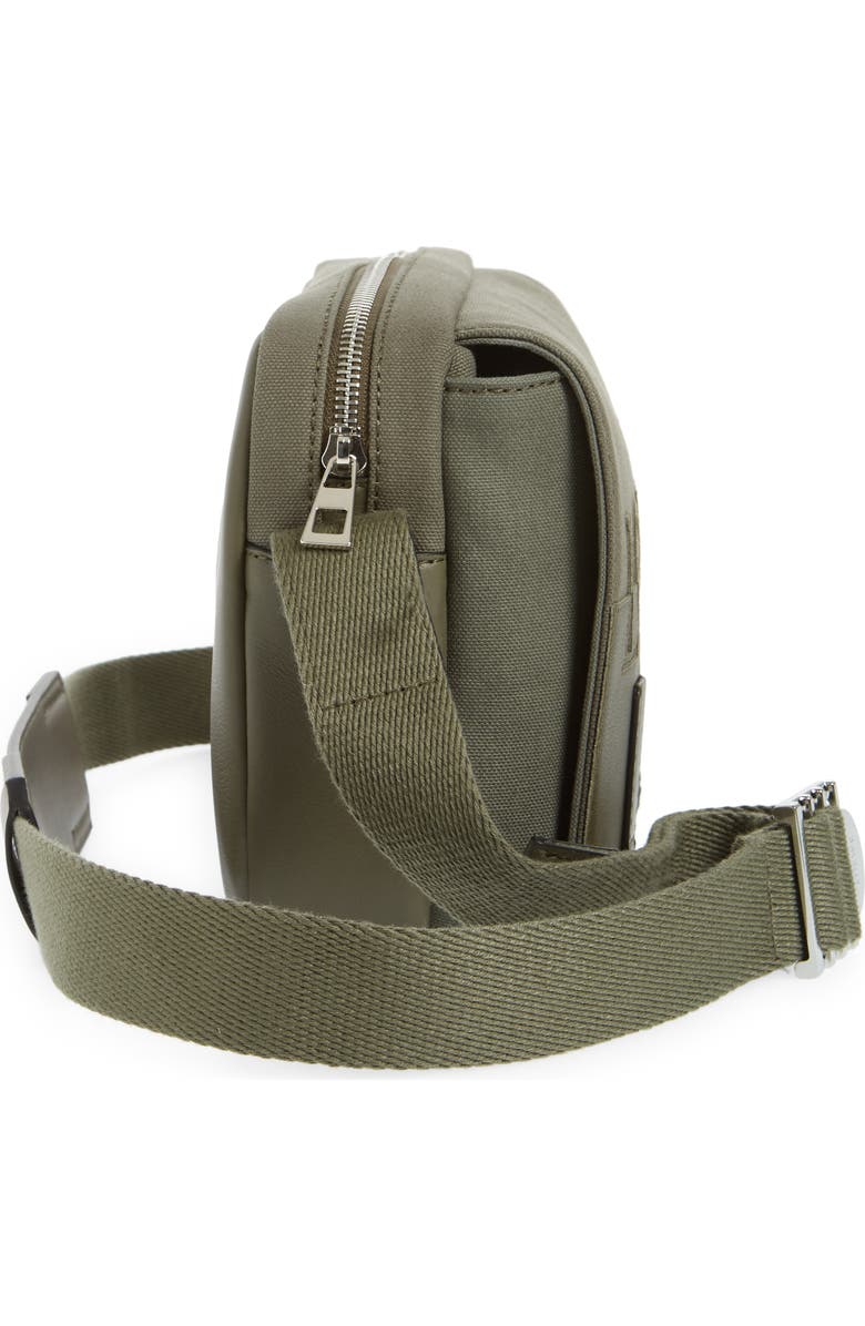 Loewe Extra Small Military Logo Leather & Canvas Messenger Bag, Alternate, color,