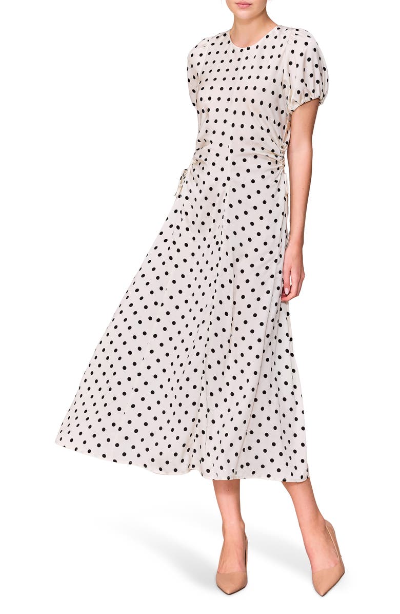 MELLODAY Bubble Sleeve Midi Dress, Alternate, color, 