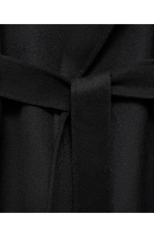 Mango Wool Blend Wrap Coat In Black