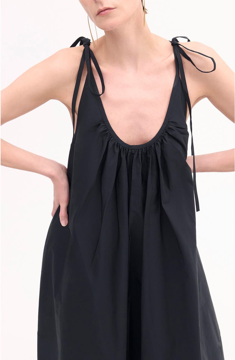 CO Gathered Halter Dress in Cotton Poplin, Alternate, color,