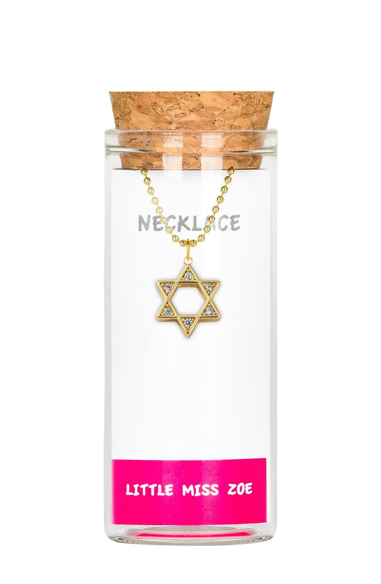 Little Miss Zoe Star Of David Charm Necklace, Main, color, Gold