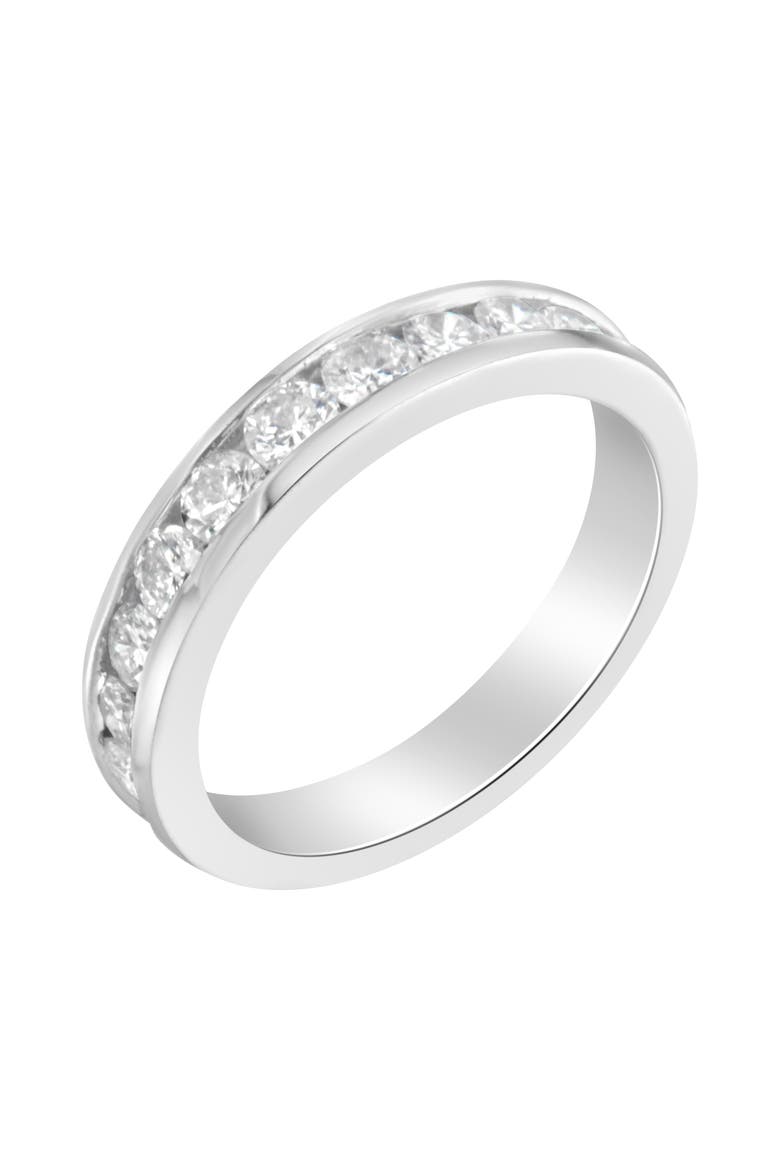 IGI Certified 18K Gold 1 Cttw Diamond Half-Eternity Wedding Ring, Main, color, White Gold