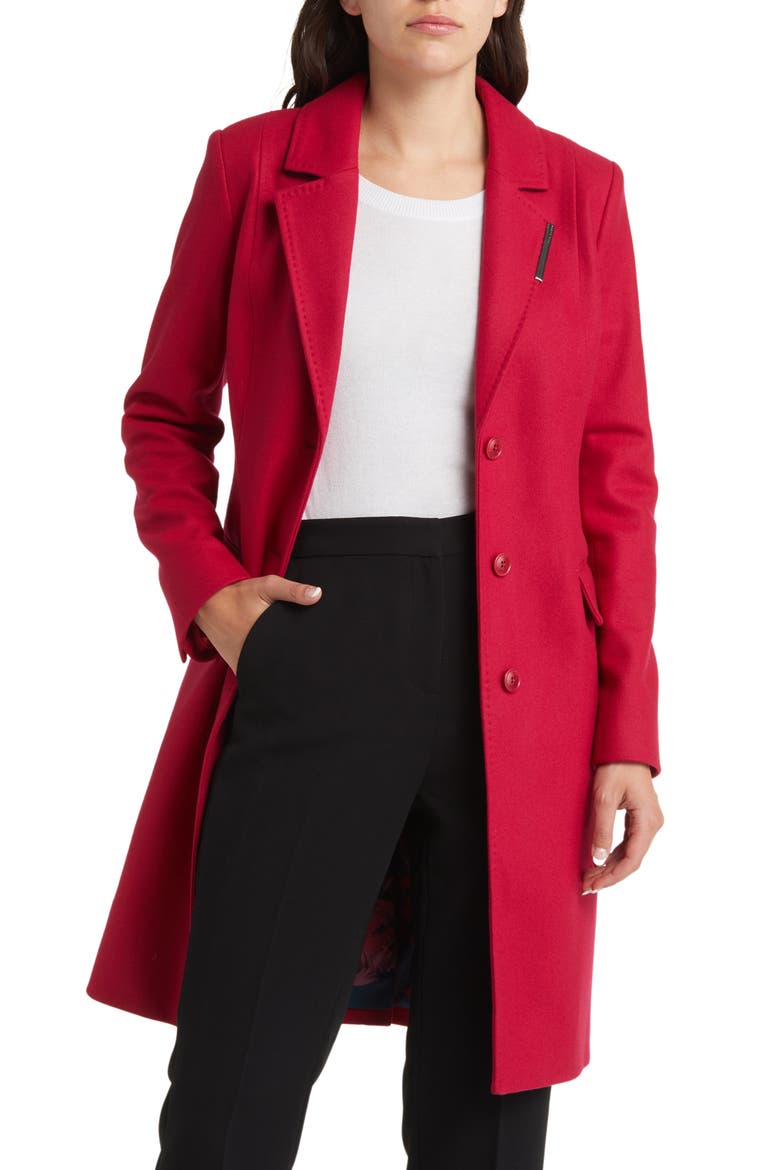 Remmiey Wool Blend Coat, Main, color, DEEP PINK