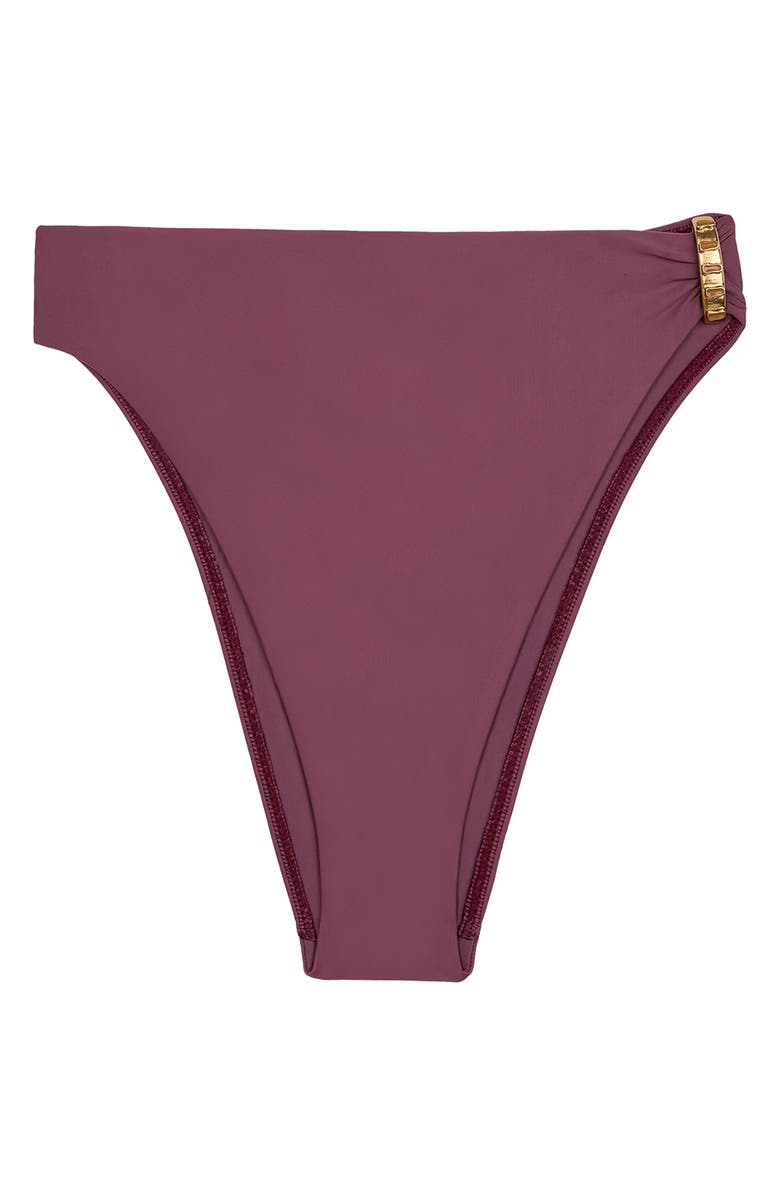 ViX Paula Hermanny Bessie Hardware Detail High Waist Bikini Bottoms, Alternate, color, Purple