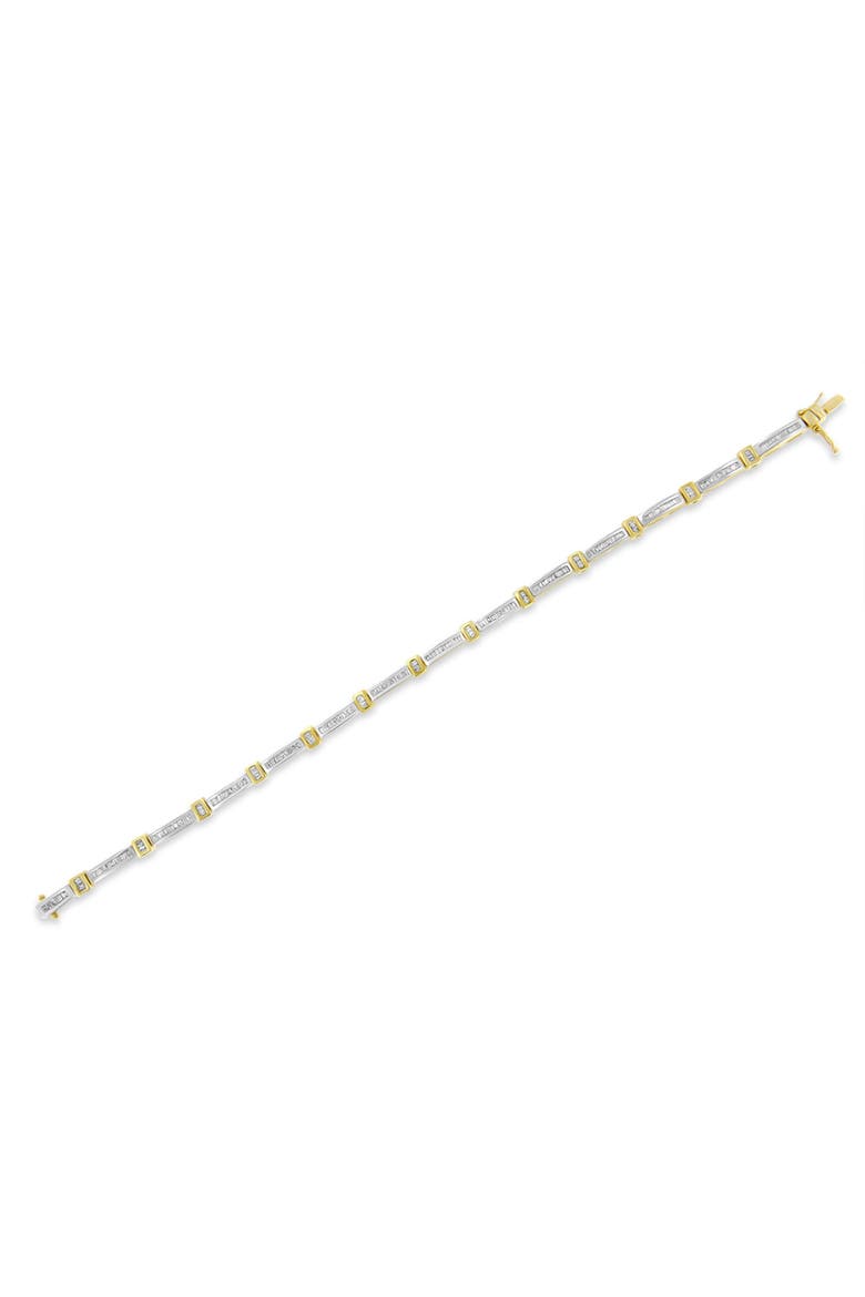 14K Yellow Gold 1.00 Cttw Baguette Diamond Channel Link Bracelet, Alternate, color, Yellow Gold