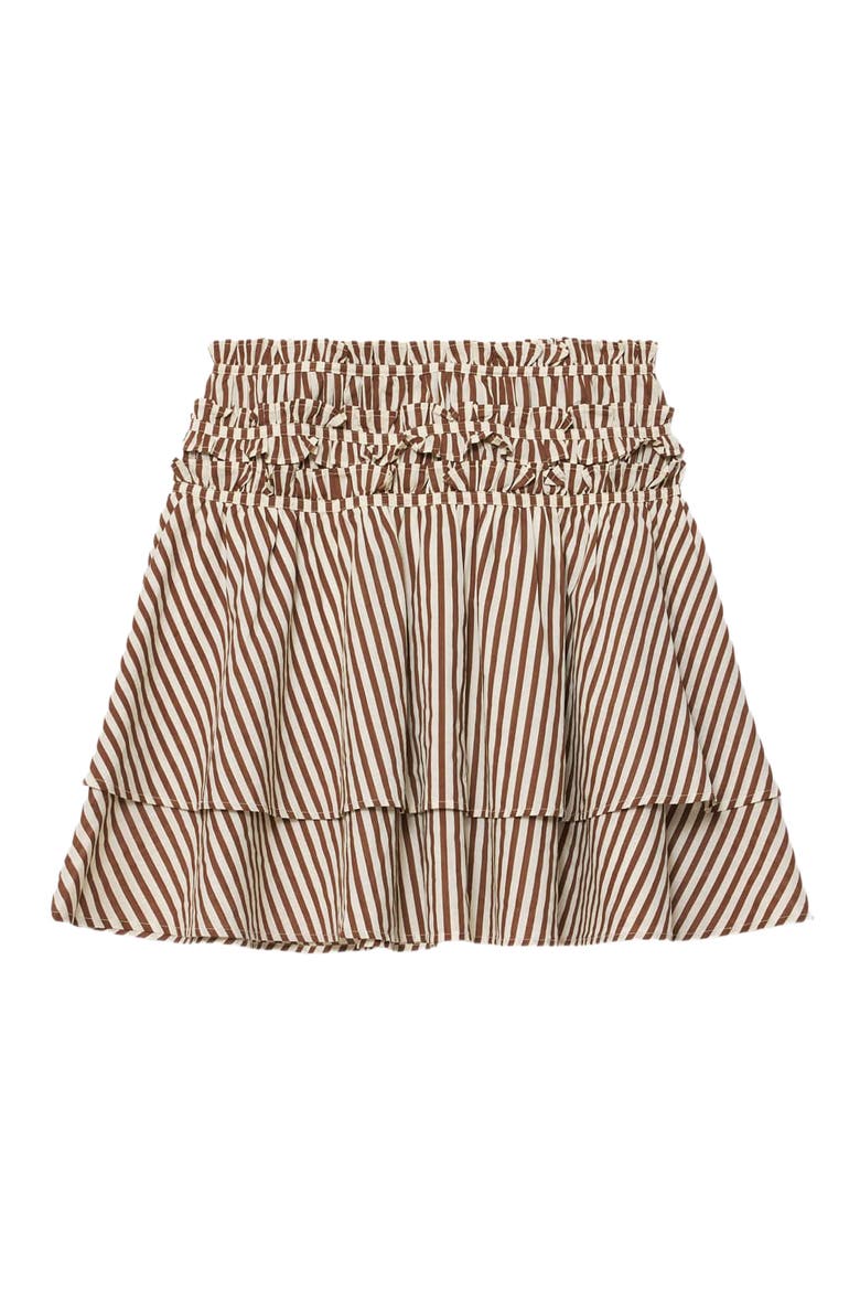 Kali Stripe Miniskirt, Alternate, color, PENNY BROWN/ WHITE