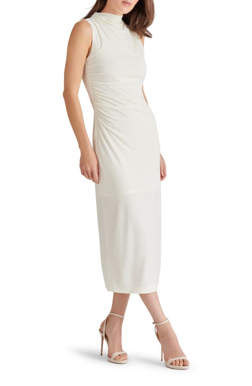 Steve Madden Mo Funnel Neck Matte Jersey Dress In Marshmallow