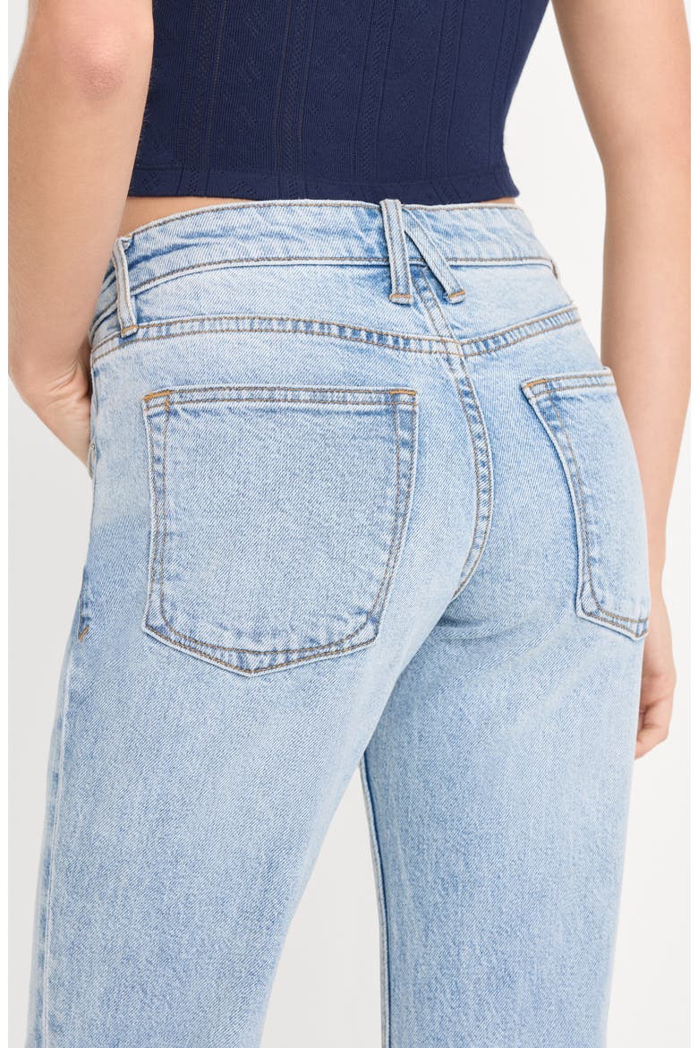 Raw Hem Low Rise Relaxed Flare Jeans, Alternate, color, INDIGO1288