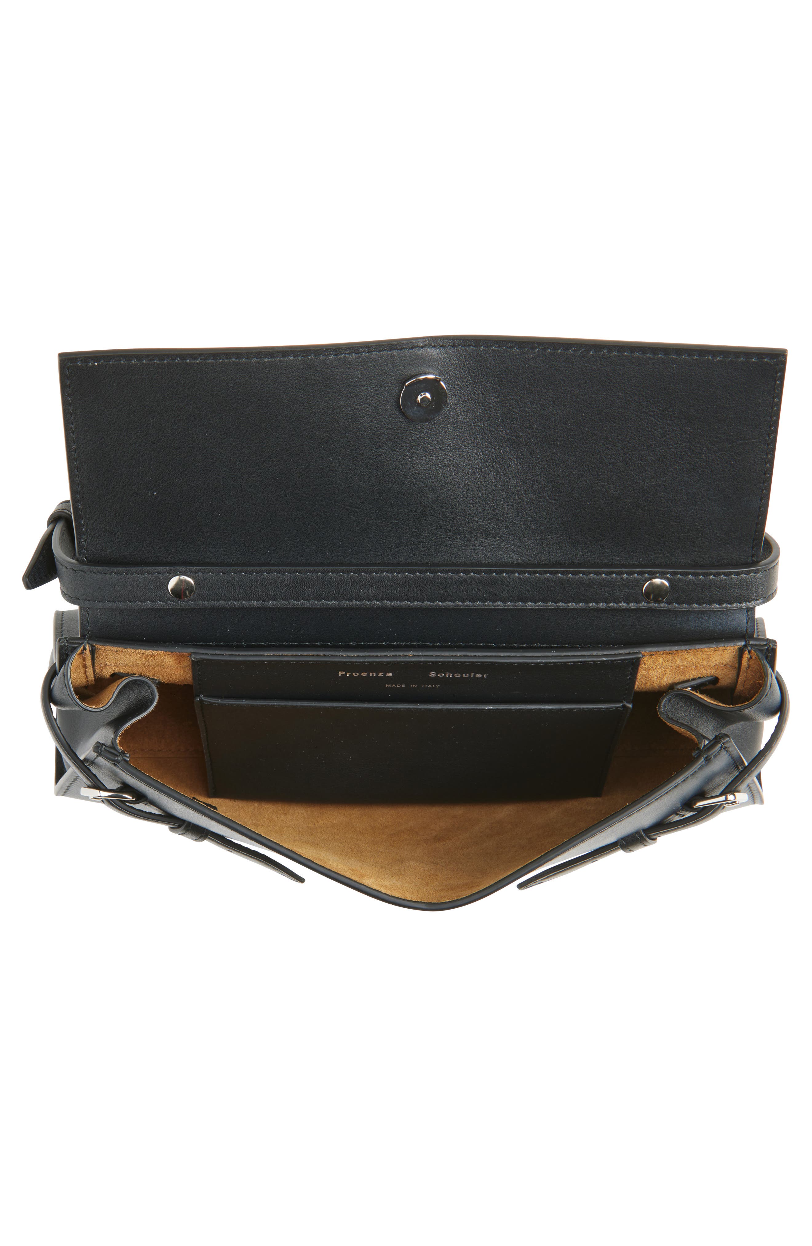 Proenza Schouler Tate Leather Clutch, Alternate, color, Black