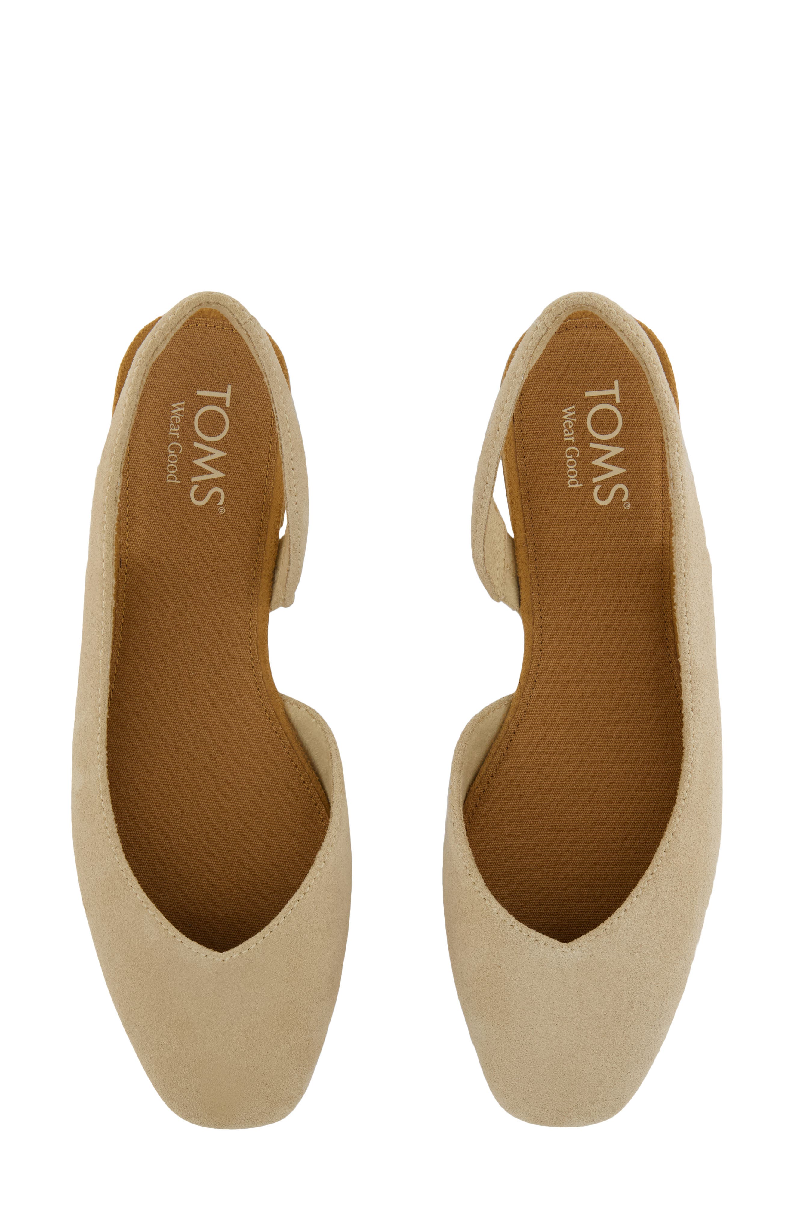 TOMS Alene Slingback Half d'Orsay Flat, Alternate, color, Beige/ Khaki
