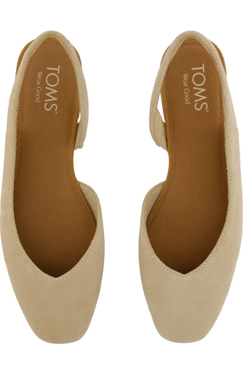 TOMS Alene Slingback Half d'Orsay Flat, Alternate, color, Beige/ Khaki