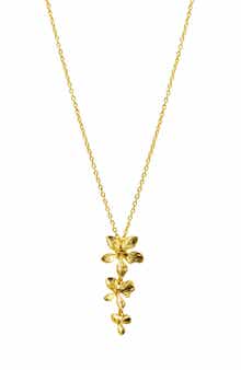 Adornia Petal Triple Flower Drop Pendant Necklace