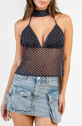 Backless Chiffon Camisole with Scarf
