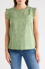 DR2 by Daniel Rainn Smocked Ruffle Tank