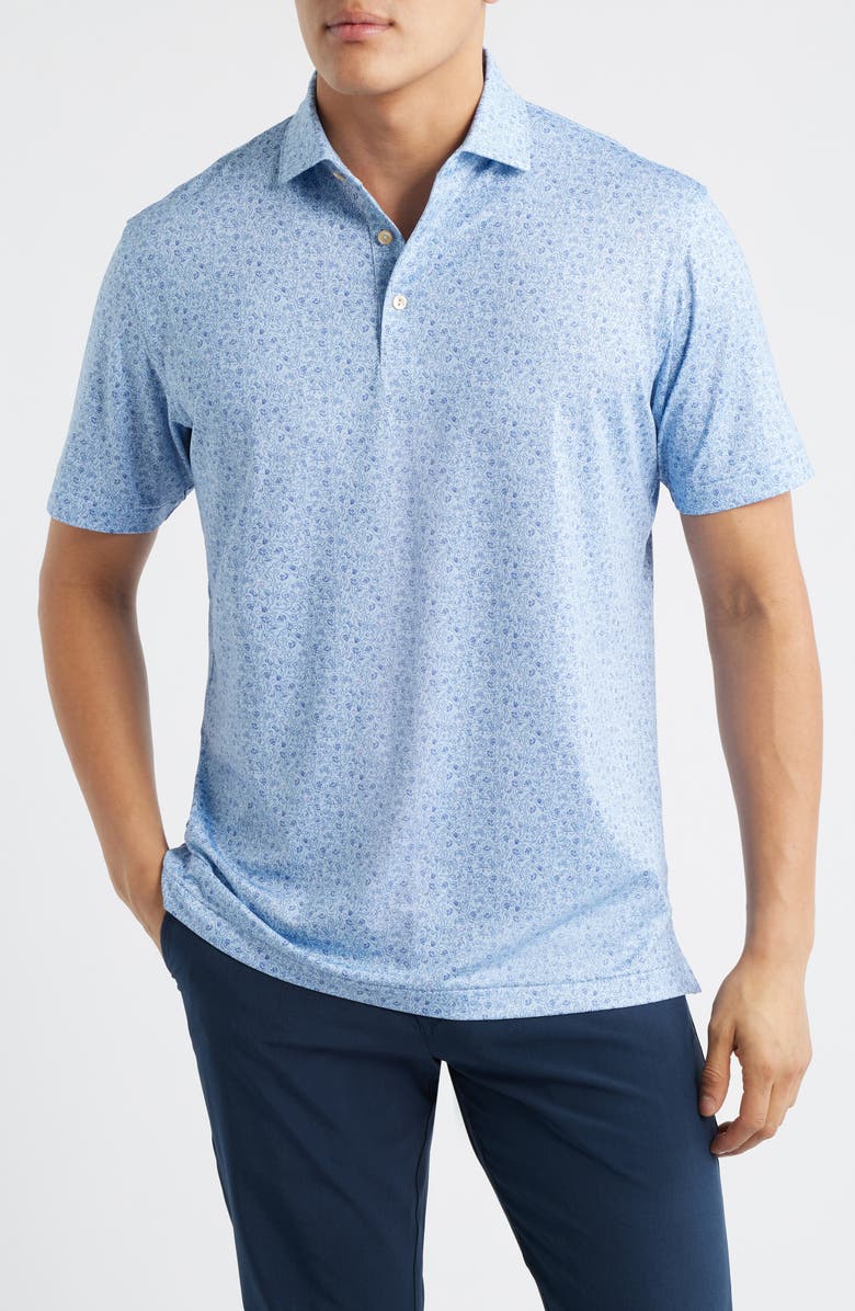 Peter Millar Parker Performance Jersey Polo, Main, color, Stream Blue