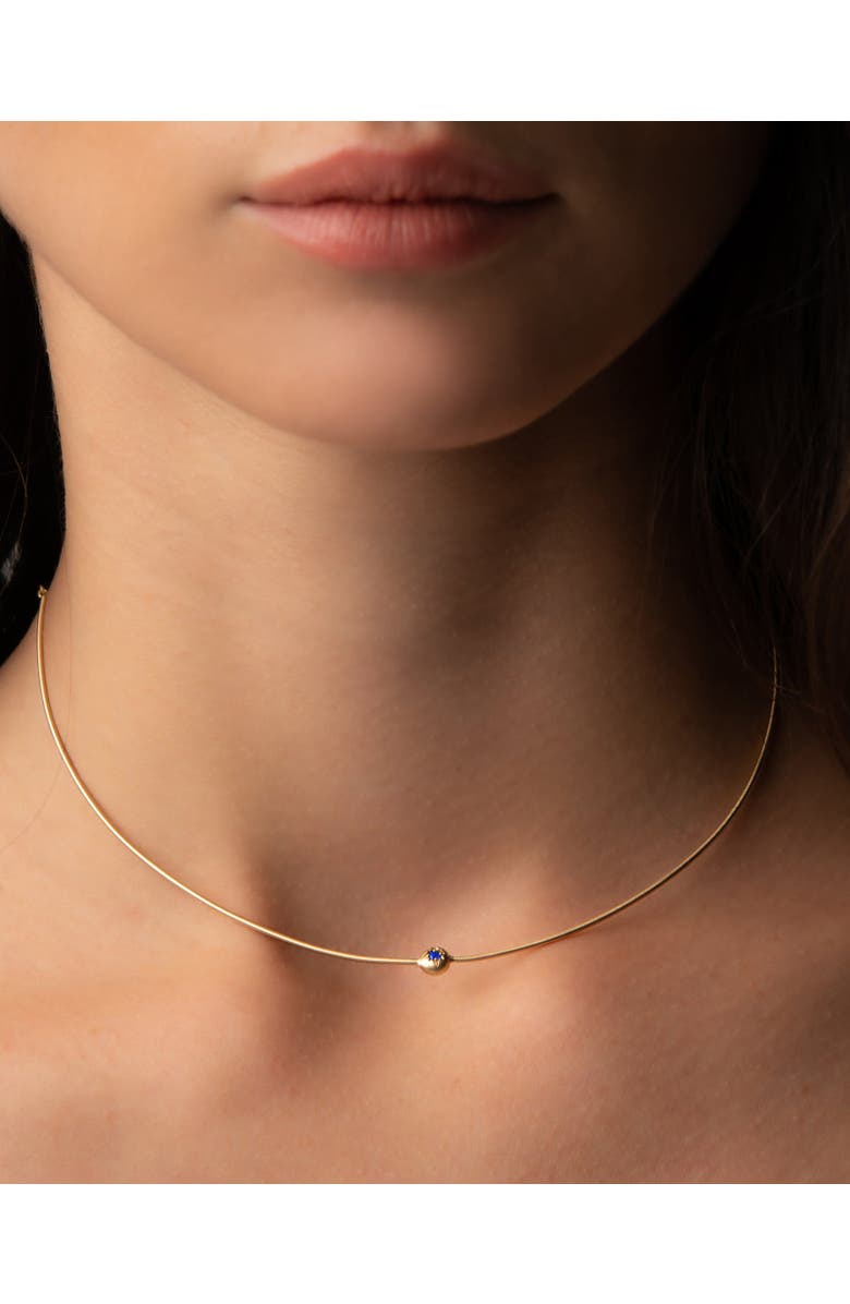 Eloise Jewelry Moon Necklace with Gemstone, Alternate, color, Sapphire