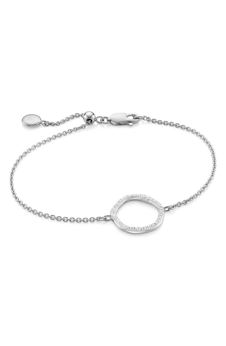 Monica Vinader Riva Pavé Diamond Circle Chain Bracelet, Main, color, 
