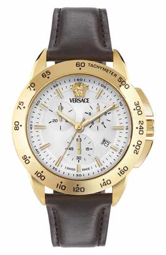 V-Sport Chrono Leather Strap Watch, 44mm