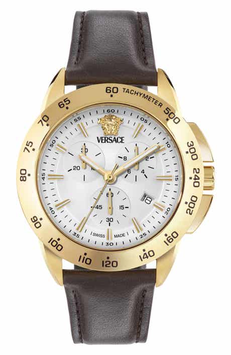 V-Sport Chrono Leather Strap Watch, 44mm