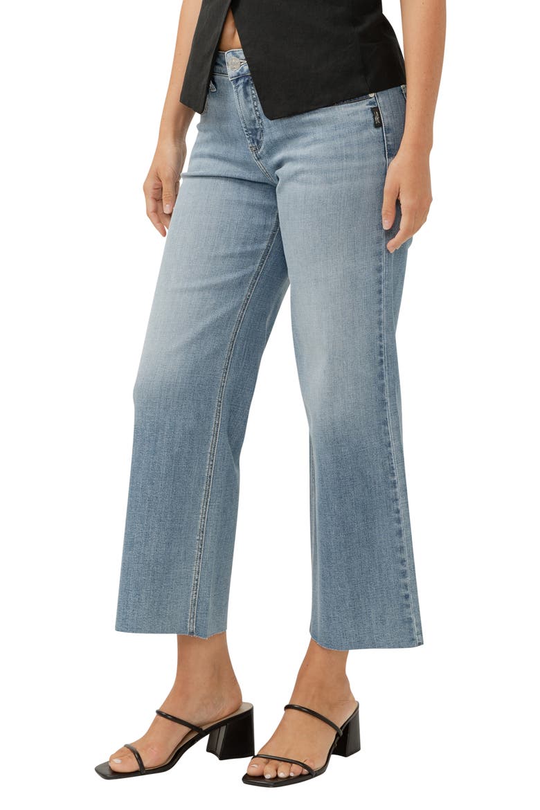 Suki Curvy Raw Hem Mid Rise Ankle Wide Leg Jeans, Alternate, color, INDIGO