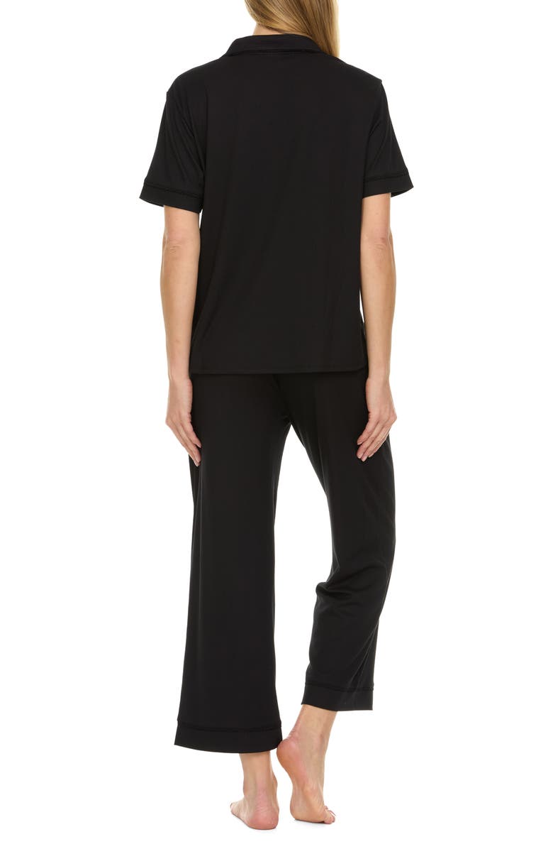 Flora By Flora Nikrooz Iman Rib Pajamas, Alternate, color, Black