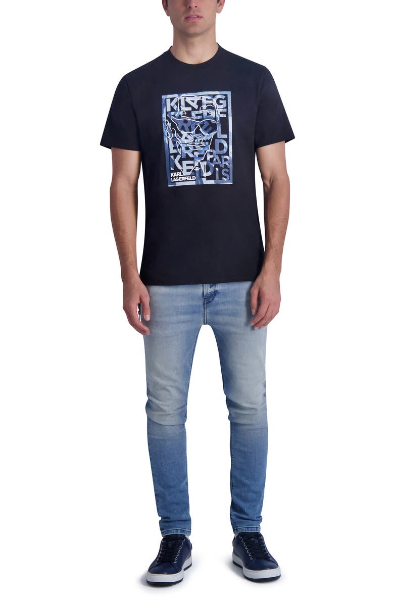 KARL LAGERFELD PARIS Square Sketch Graphic T-Shirt, Alternate, color, 