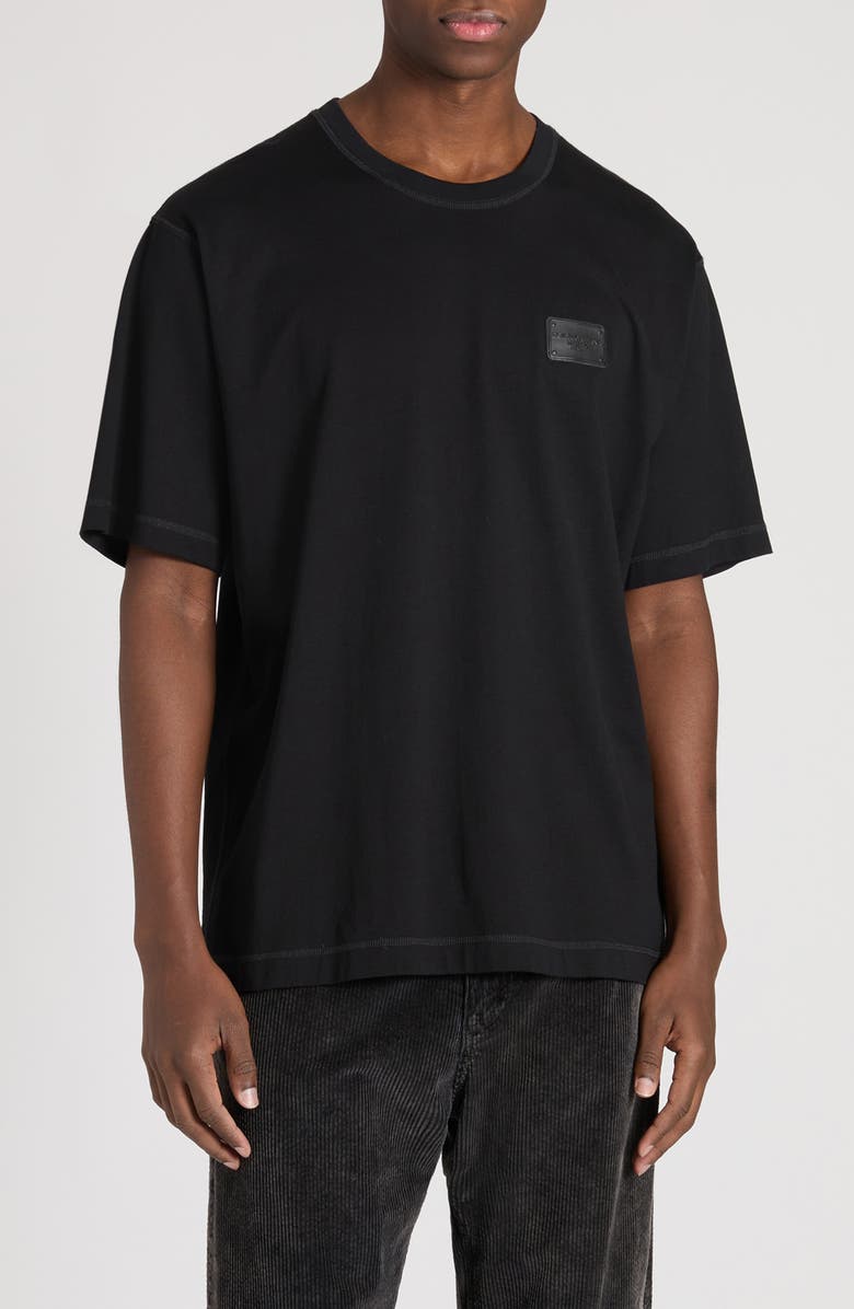 Dolce&Gabbana Logo Plaque Crewneck T-Shirt, Main, color, N0000 Nero