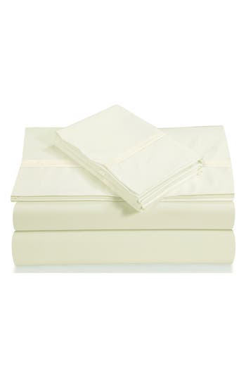 Azores Home 300 Thread Count Cotton Percale Sheet Set In White