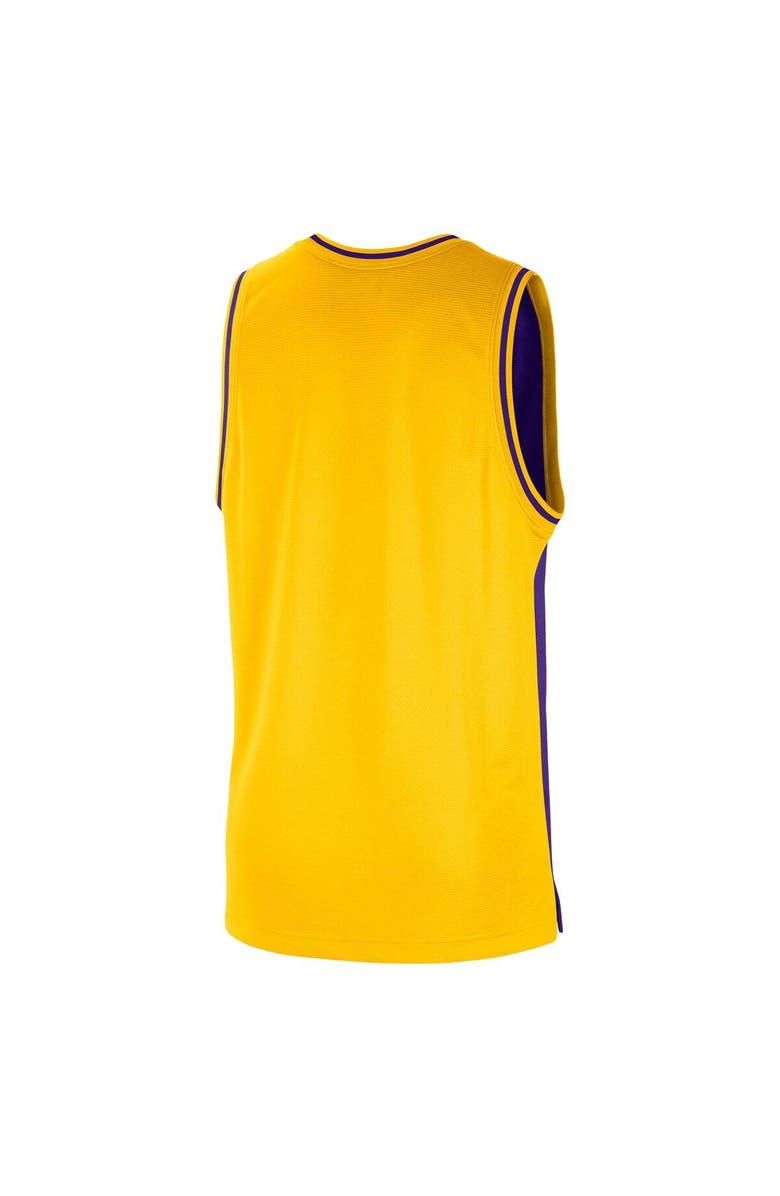 Nike Men's Nike Purple/Gold Los Angeles Lakers Courtside Versus Force Split DNA Performance Mesh Tank Top, Alternate, color, Purple