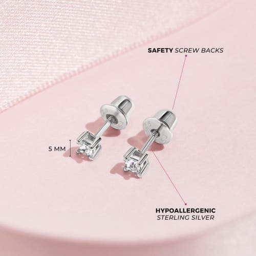 In Season Jewelry My First Princess Solitaire Earrings In Silver