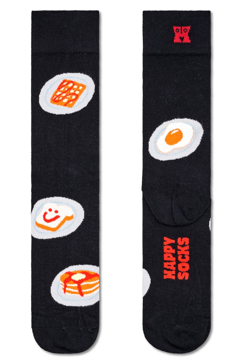 Breakfast Socks, Alternate, color, BLACK