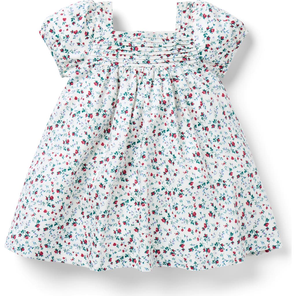 Janie and Jack Baby Ditsy Floral Puff Sleeve Dress in White  product