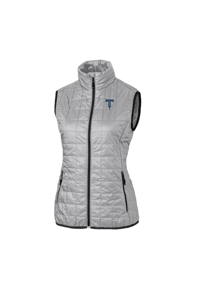Women's Cutter & Buck Gray Tulsa Drillers Rainier PrimaLoft Eco Insulated Full-Zip Puffer Vest, Alternate, color, Gray