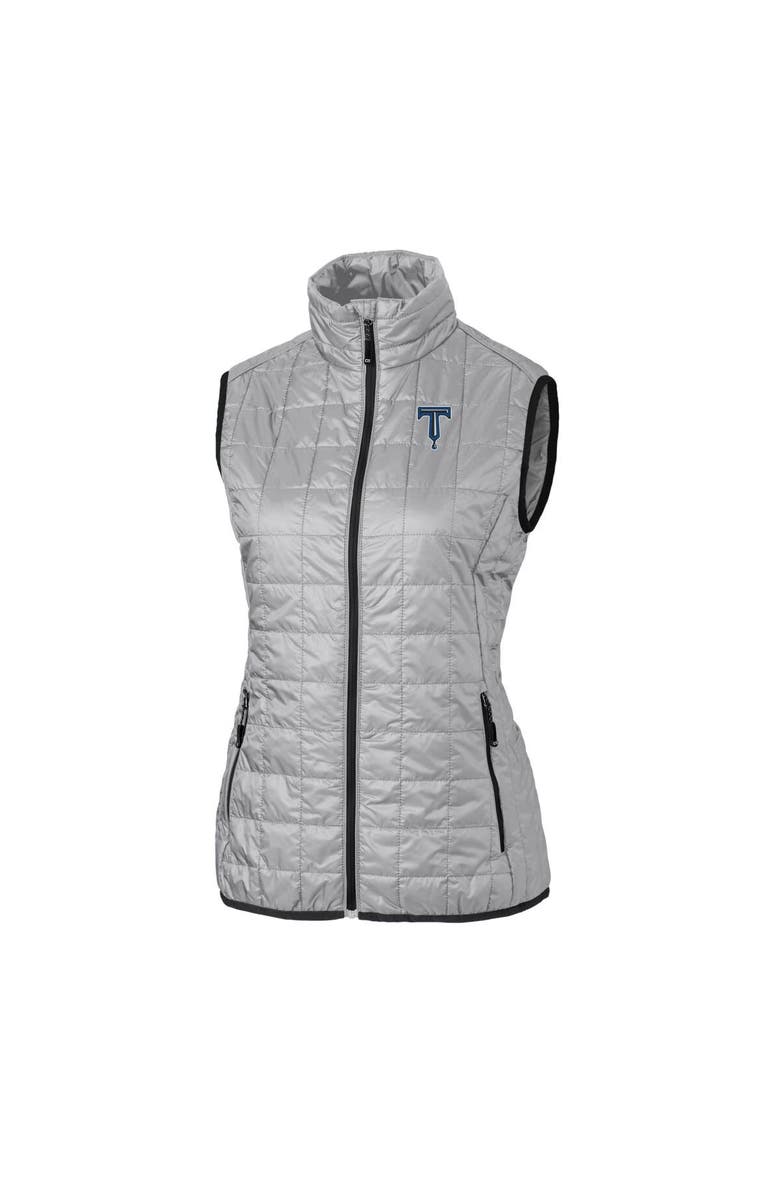 Cutter & Buck Women's Cutter & Buck Gray Tulsa Drillers Rainier PrimaLoft Eco Insulated Full-Zip Puffer Vest, Alternate, color, Gray