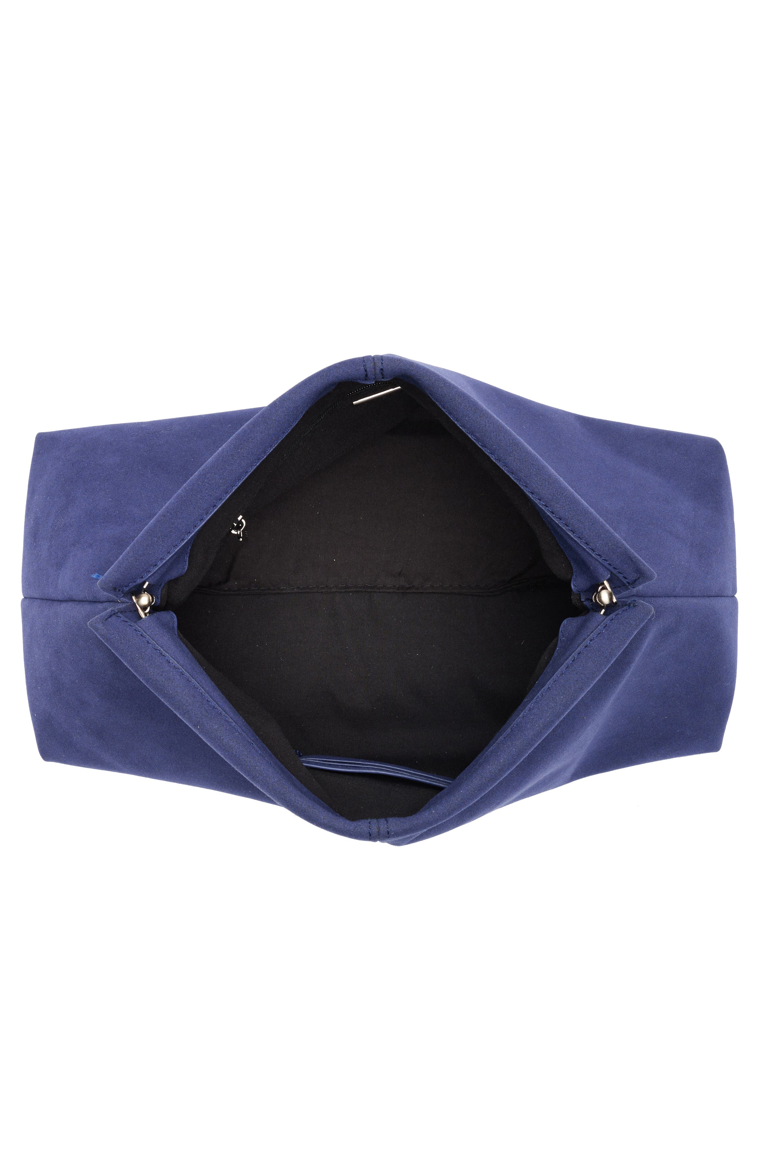 Faux Suede Clutch, Alternate, color, NAVY