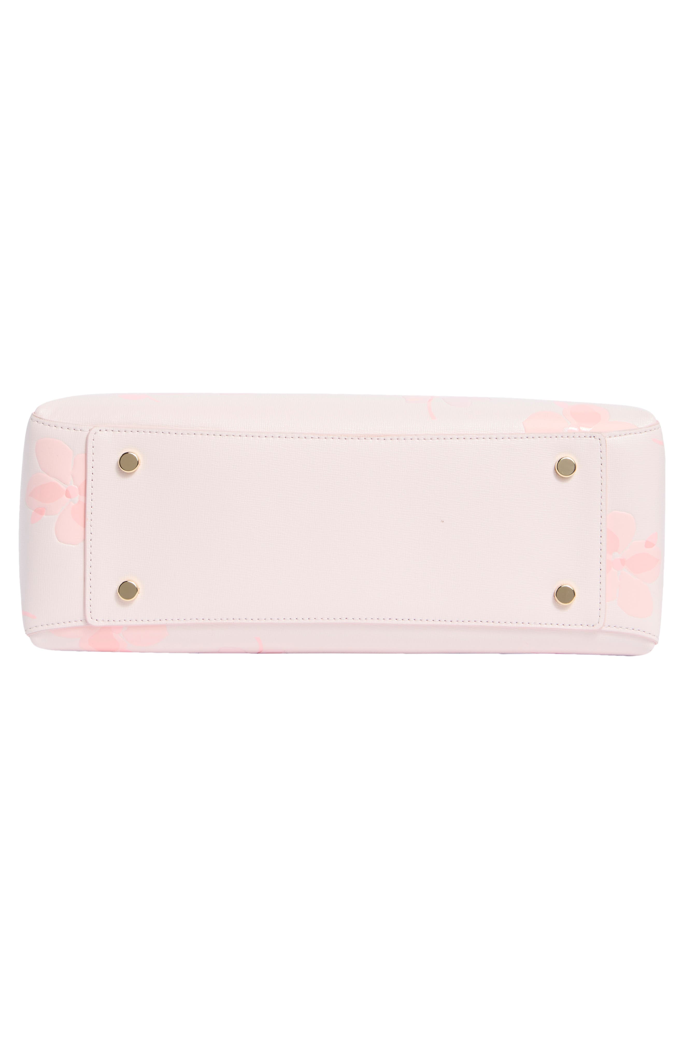 serena spring pansies embossed satchel, Alternate, color, BLUSH CLOUD MULTI