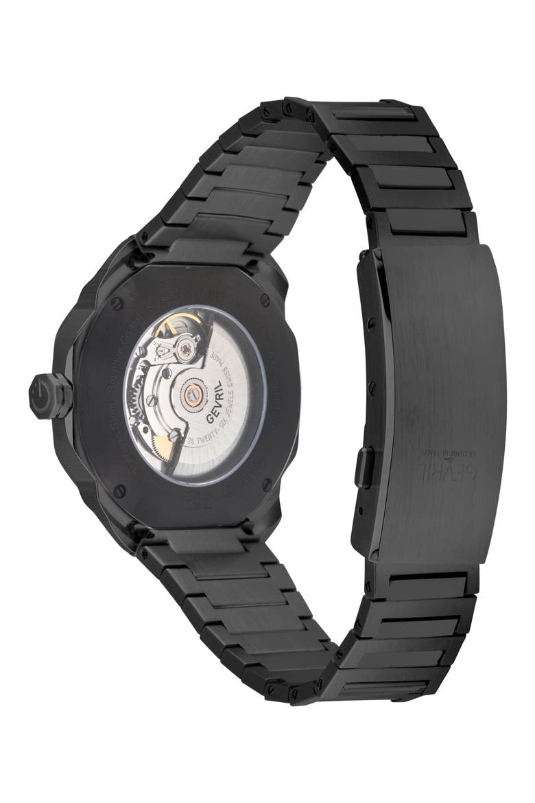 Roosevelt Automatic Bracelet Watch, 42mm, Alternate, color, BLACK