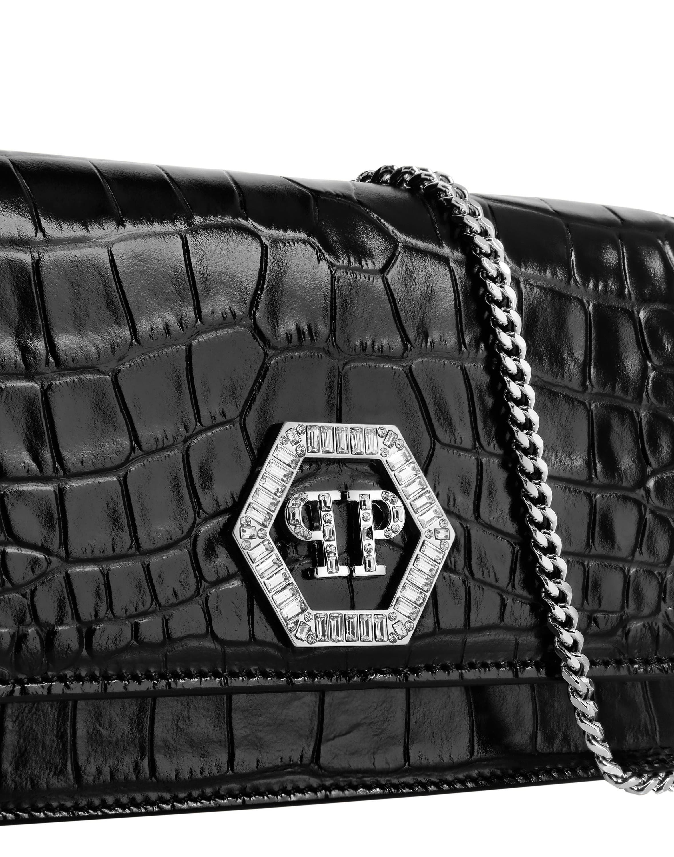 Hexagon Bag Cocco Crystal Women, Alternate, color, black