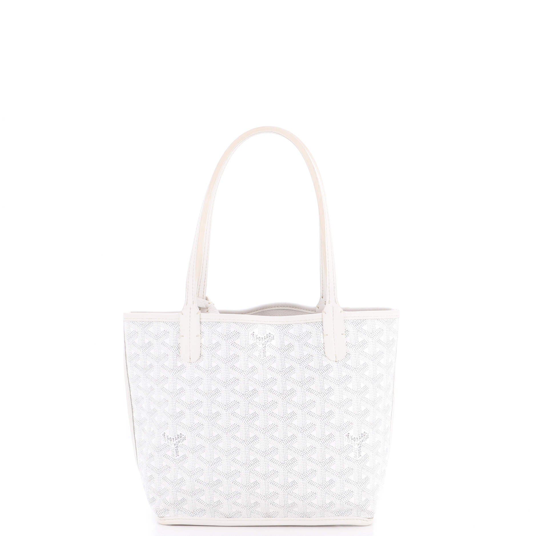 Pre-Owned Goyard Anjou Reversible Tote Coated Canvas Mini, Alternate, color, White