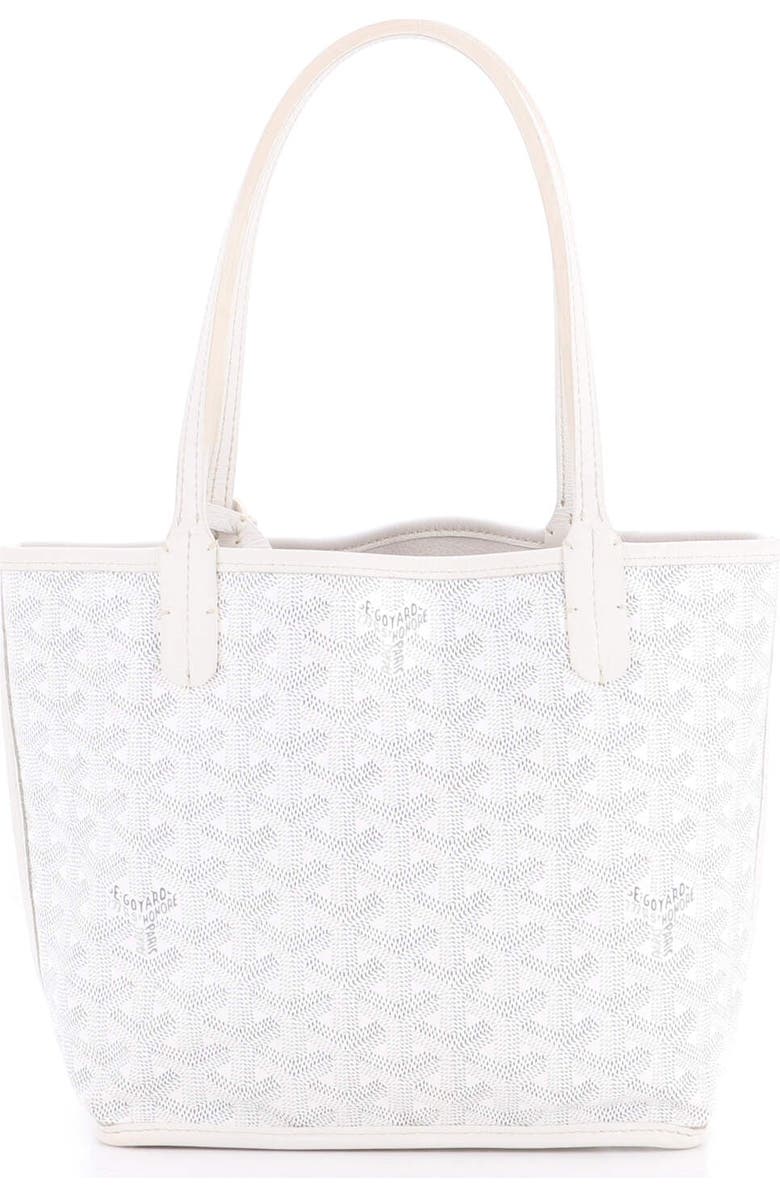 Pre-Owned Goyard Anjou Reversible Tote Coated Canvas Mini, Alternate, color, White
